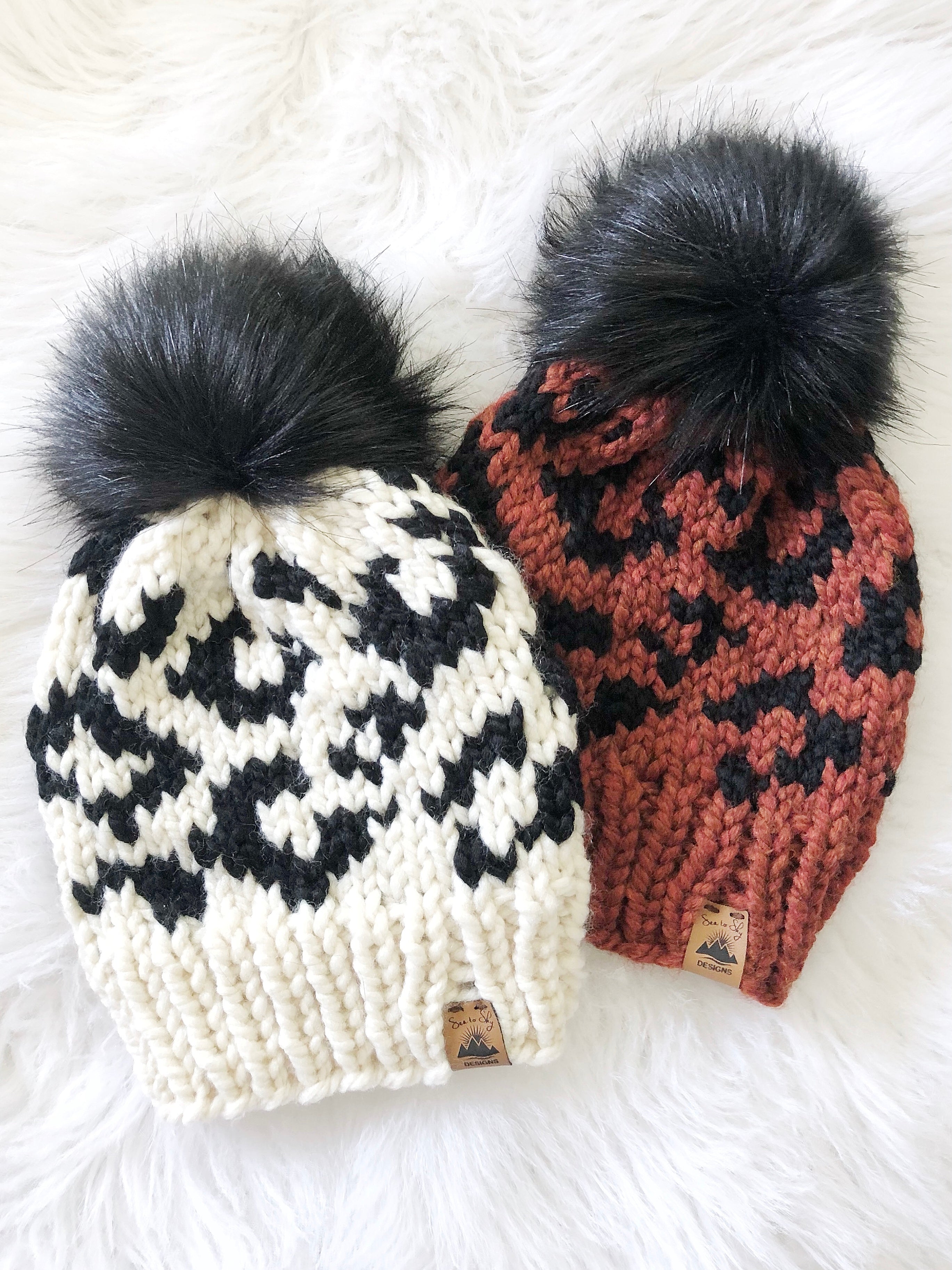 Reserved Listing - Adult Size Leopard Knit Hat