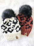 Reserved Listing - Adult Size Leopard Knit Hat