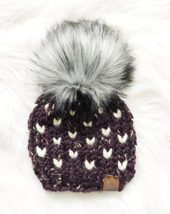 Ready to Ship 0-6M Size Mini Hearts Knit Hat