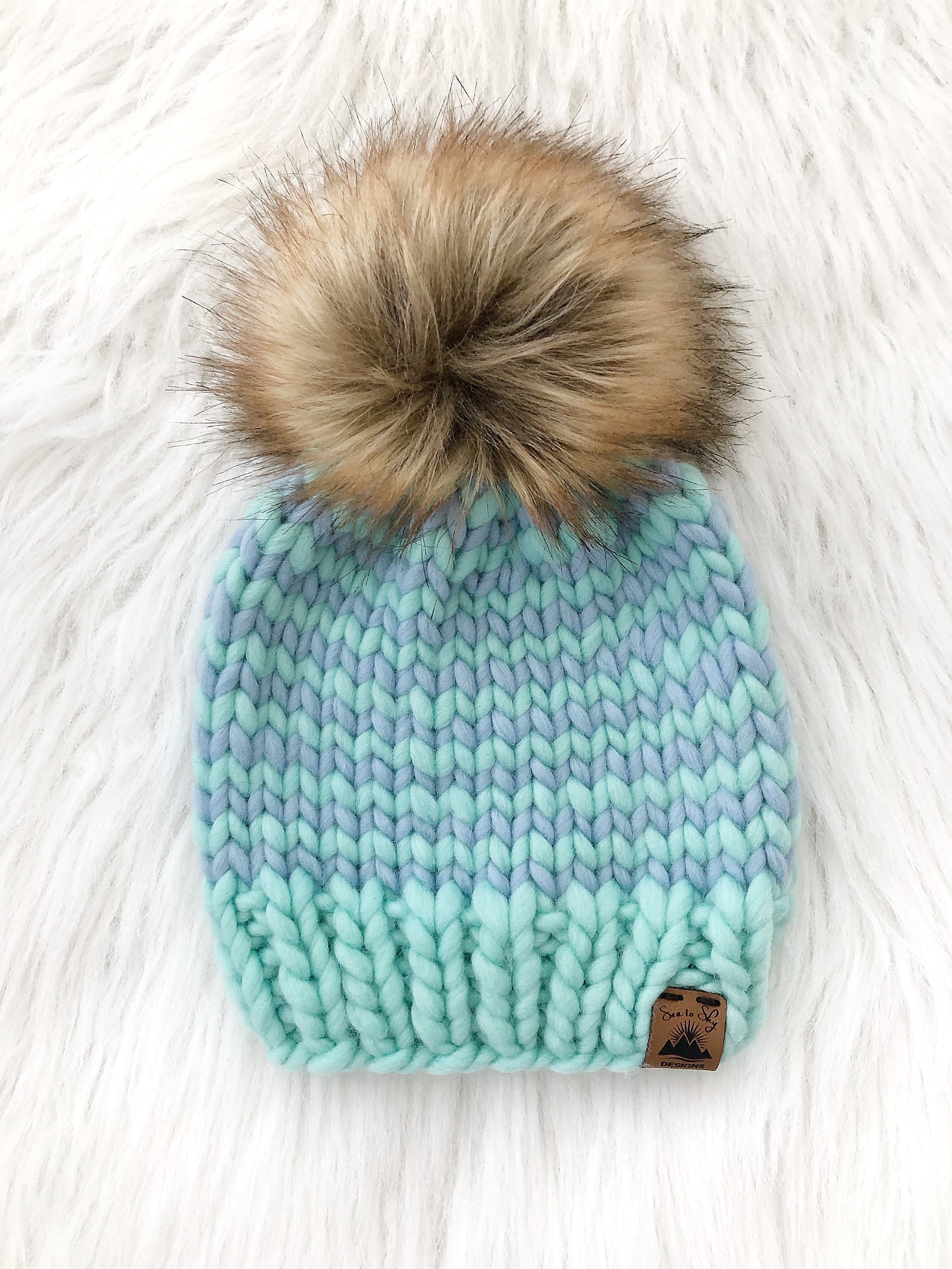 Ready to Ship - Toddler Size 100% Merino Wool Chunky Knit Hat