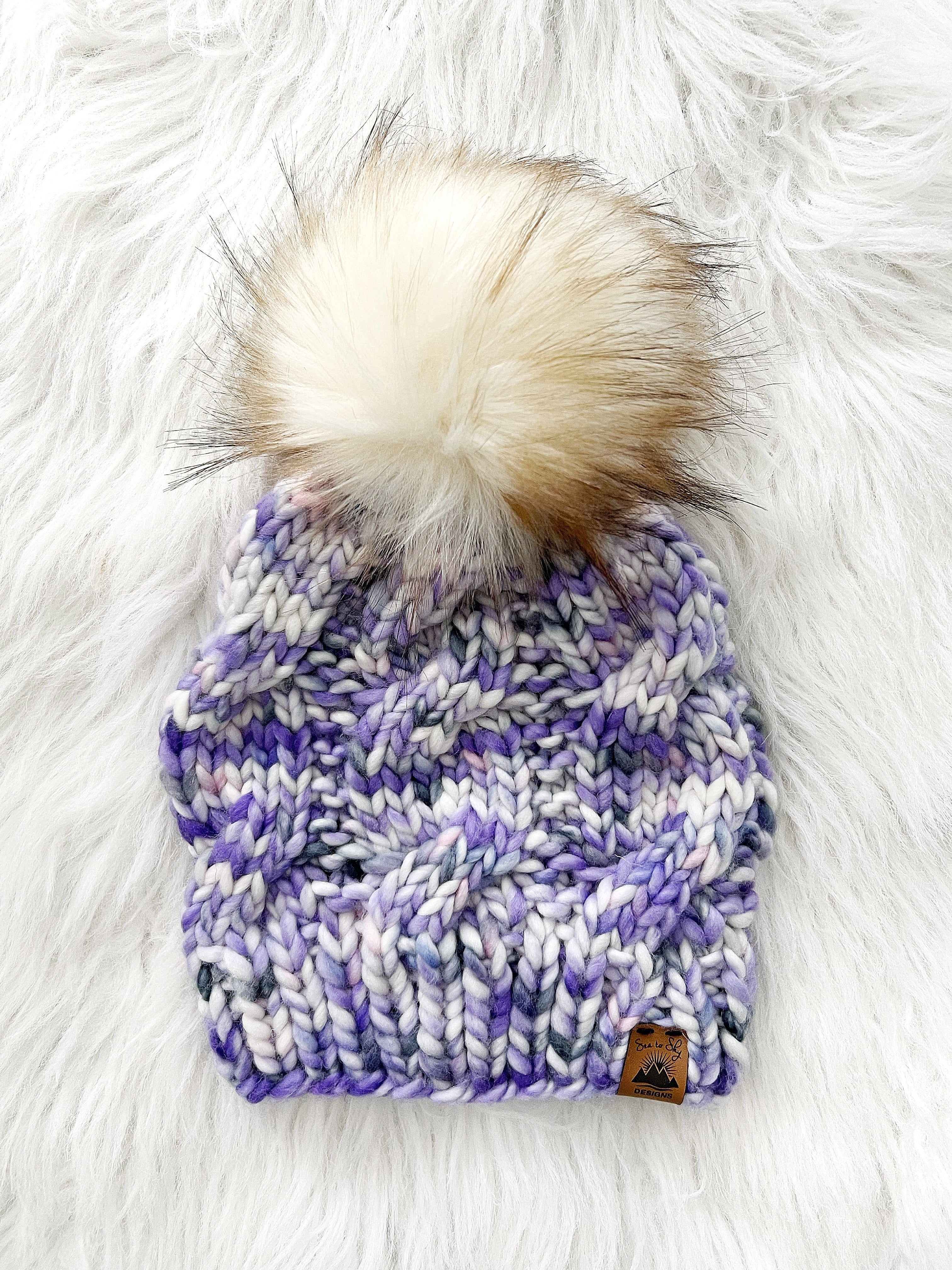 Ready to Ship 100% Merino Wool Chunky Knit Hat - WINTER SOLSTICE