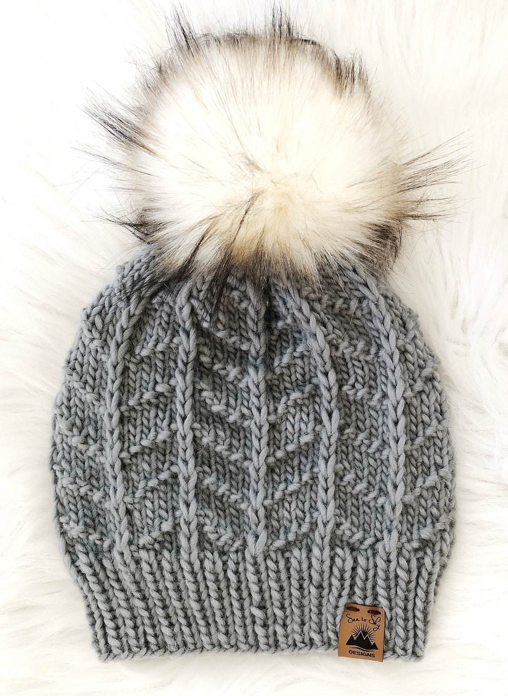 Ready to Ship - Adult Size 100% Peruvian Wool Lightweight Knit Hat - Grey
