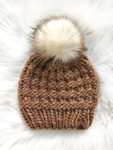 Ready to Ship 100% Merino Wool Chunky Knit Hat - Copper