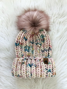 Made To Order Adult Size 100% Peruvian Wool Chunky Knit Hat - Yarnicorn