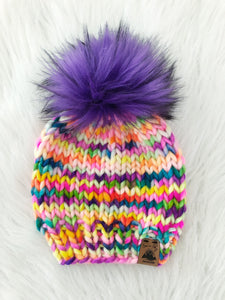 Ready to Ship - Toddler Size 100% Merino Wool Chunky Knit Hat