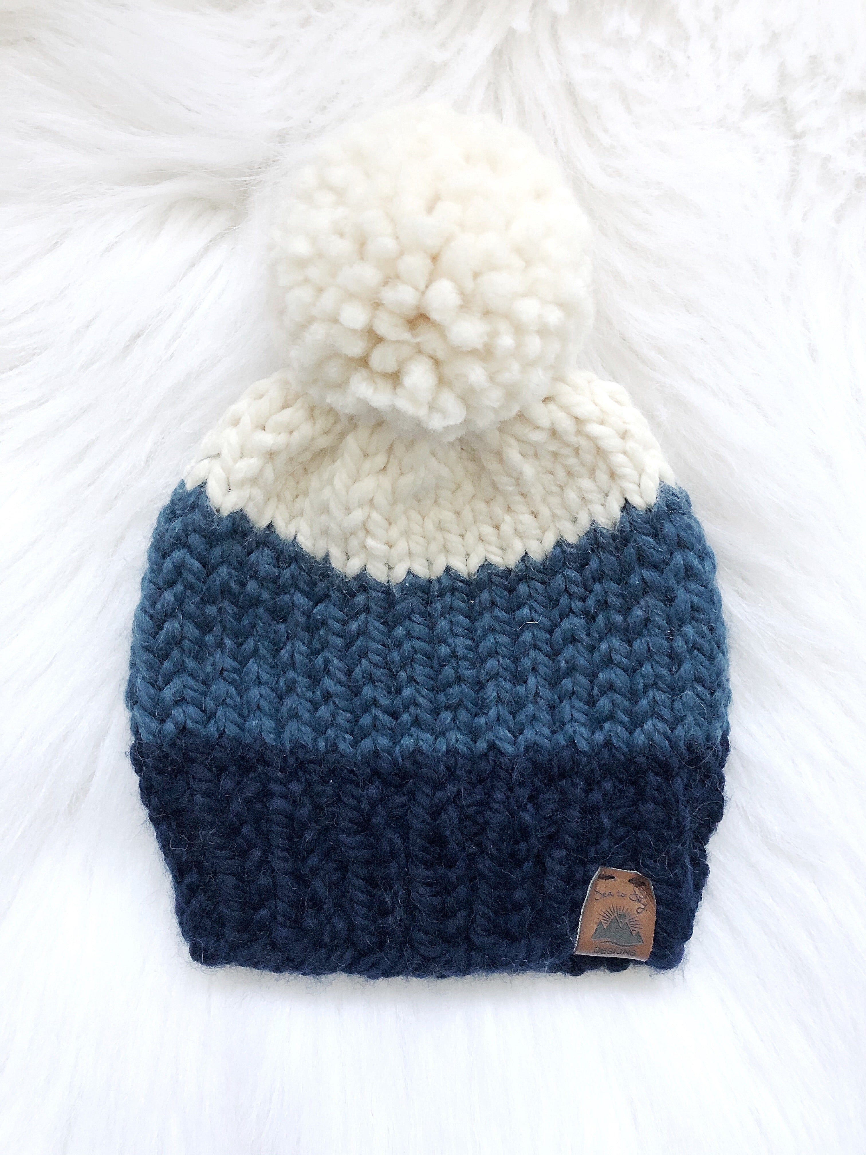 Ready to Ship 0-6M Size Ombré Colorblock Knit Hat