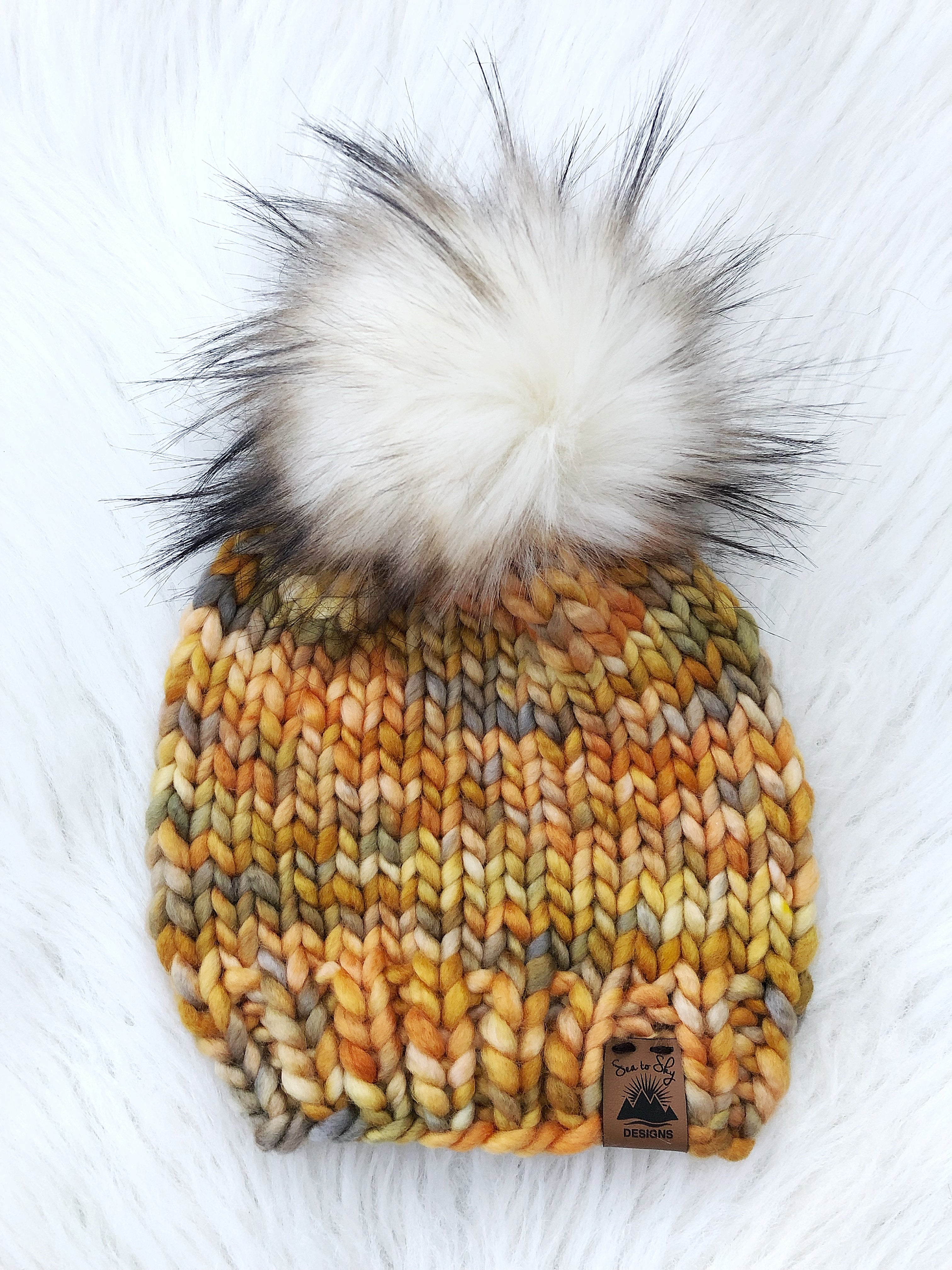 Ready to Ship - Toddler Size 100% Merino Wool Chunky Knit Hat