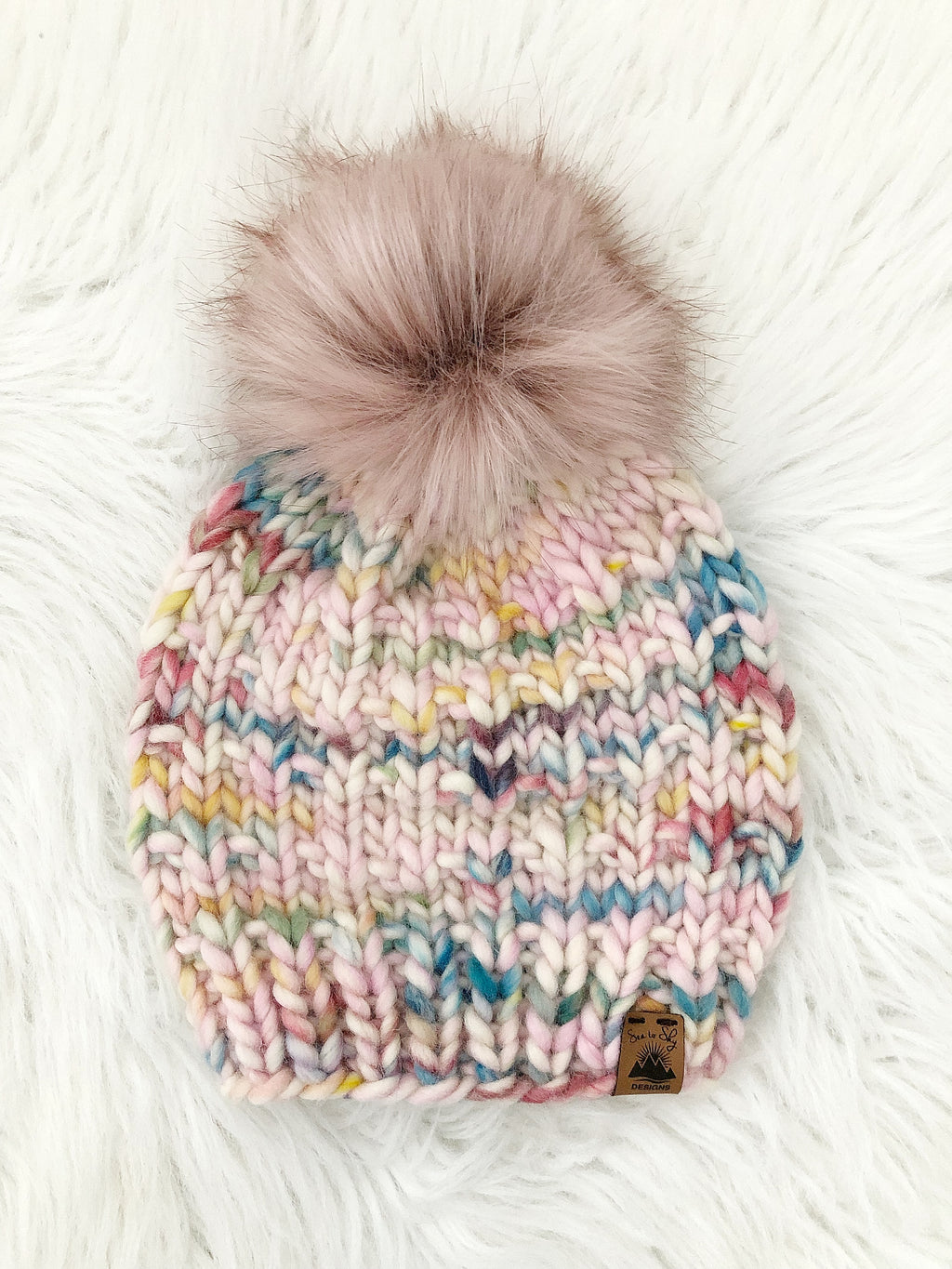 Ready to Ship Adult Size 100% Peruvian Wool Chunky Knit Hat - Yarnicorn