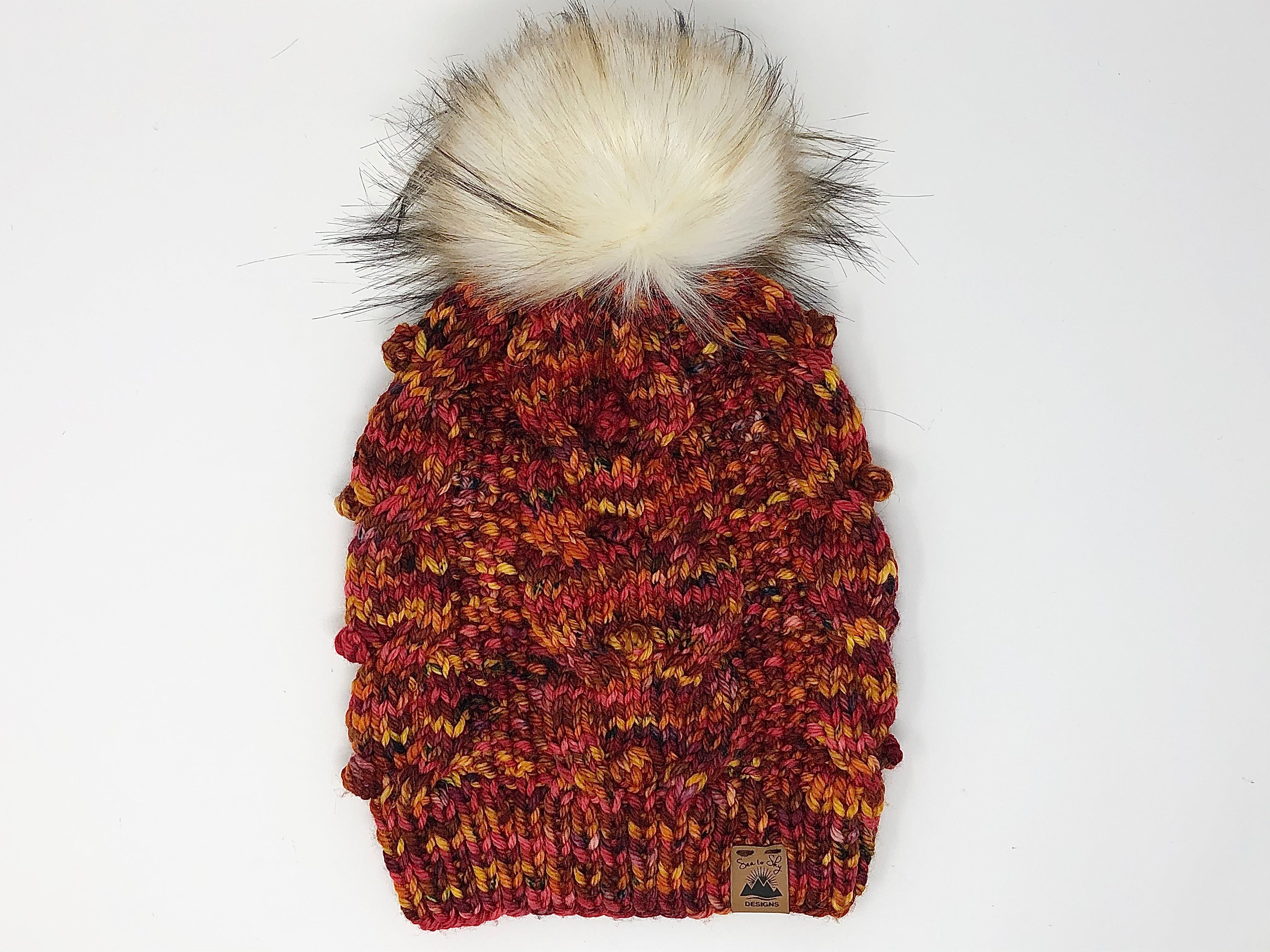 Ready to Ship 100% Merino Wool Chunky Knit Hat - Hello October